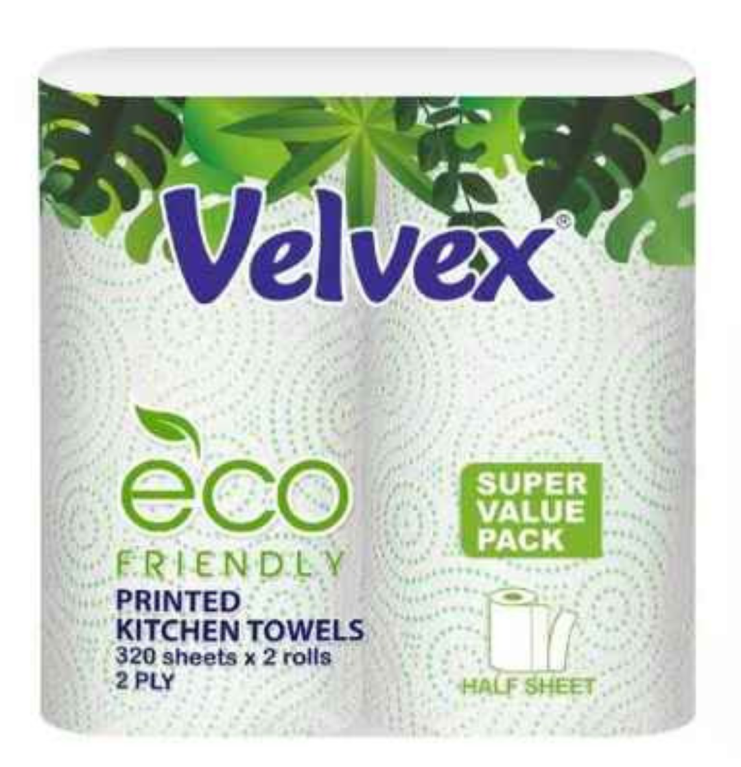 VELVEX KITCHEN TOWEL PRINTED- TWIN PACK 24'S